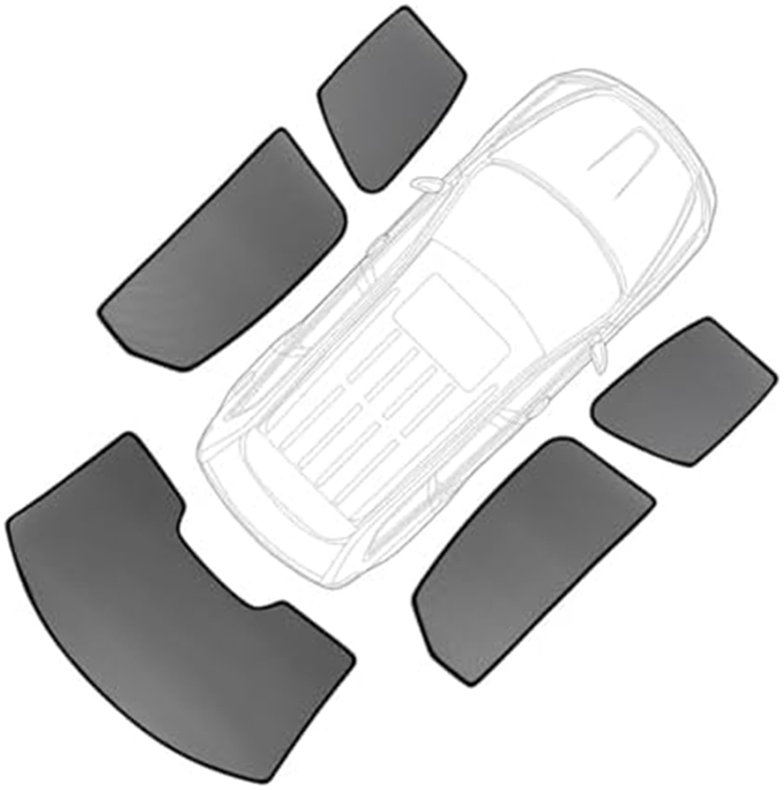 MEXWLOP Auto-Sonnenschutz, magnetisch, for, for X4 G02 2019 2020 2021 2022 2023 2024, Sonnenschutz for Seitenfenster (4 Stück) Sonnenschutz für Autos(Black 5pcs) von MEXWLOP