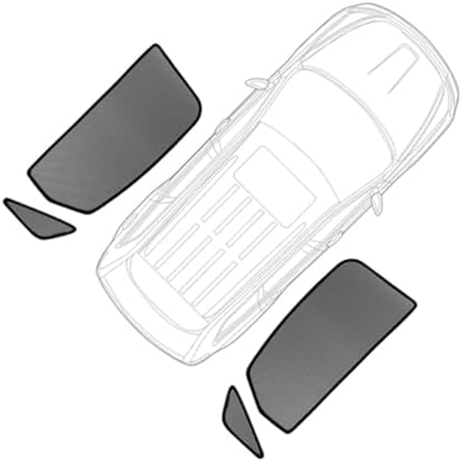 MEXWLOP Auto-Sonnenschutz, magnetisch, for Benz, for GLS GL X166 2013 2014 2015 2016 2017 2018 2019, for Seitenfenster (6 Stück) Sonnenschutz für Autos(Black Rear Triangular) von MEXWLOP