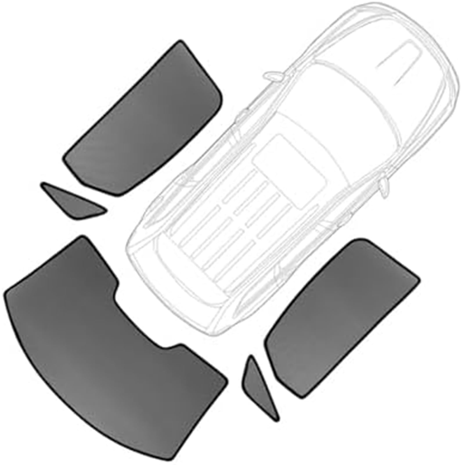 MEXWLOP Auto-Sonnenschutz, magnetisch, for Kia, for K5, for Optima Sedan 2016 2017 2018 2019 2020, Sonnenschutz for Seitenfenster (hintere Windschutzscheibe) Sonnenschutz für Autos(Black Rear 5pcs) von MEXWLOP