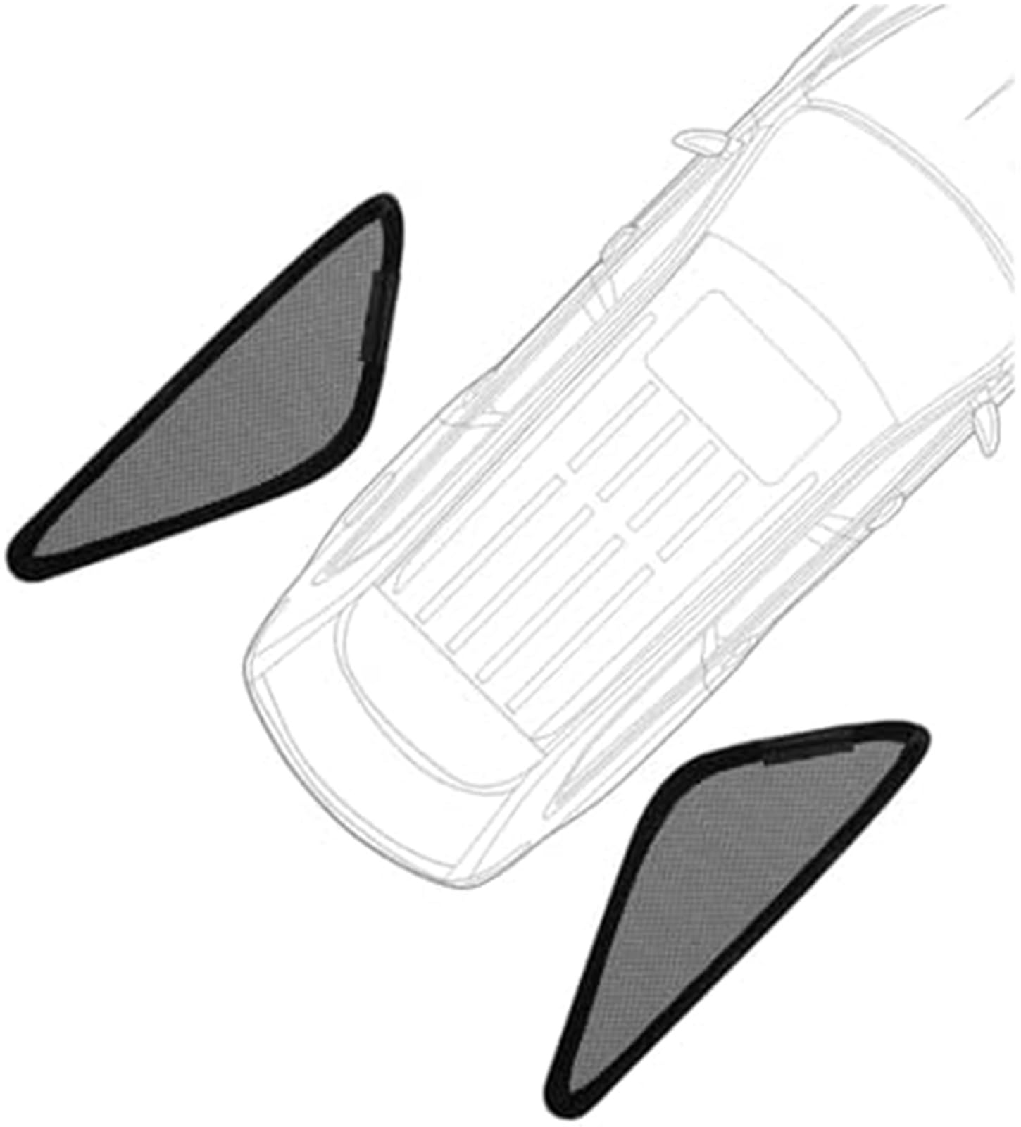 MEXWLOP Auto-Sonnenschutz, magnetisch, for Skoda, for KODIAQ, NS7 2017 2018 2019 2020 2021 2022 2023 2024, Sonnenschutz for die Windschutzscheibe (3-teilig) Sonnenschutz für Autos(BLACK Triangular Win von MEXWLOP