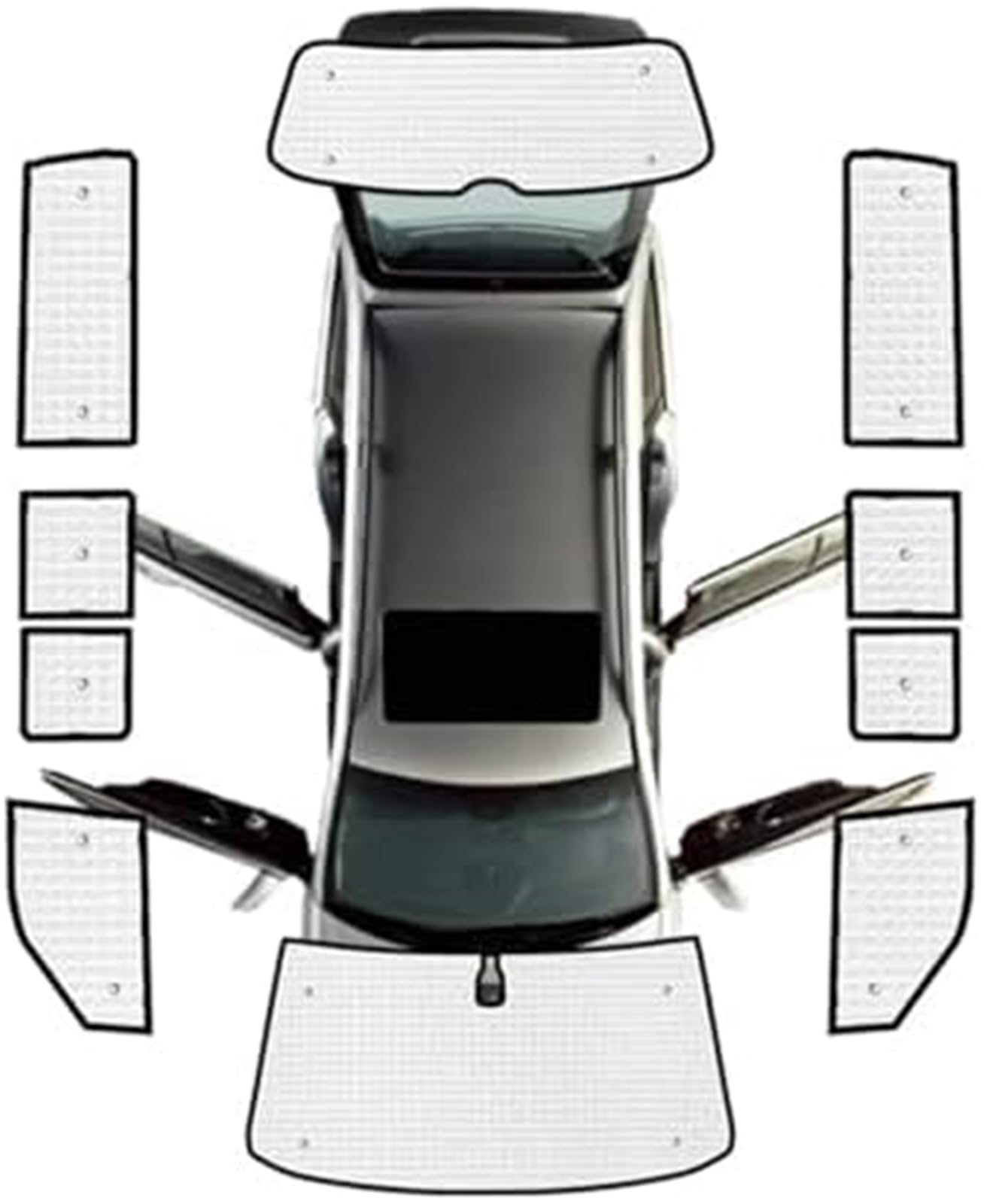 MEXWLOP Auto-Sonnenschutz Autozubehör Sonnenschutz Autofenster-Sonnenschutzabdeckungen, for VW, for Transporter, for Multivan, for Caravelle T6 SWB 2015~2023 Autofenster-Sonnenschutz (hinten) Sonnensc von MEXWLOP