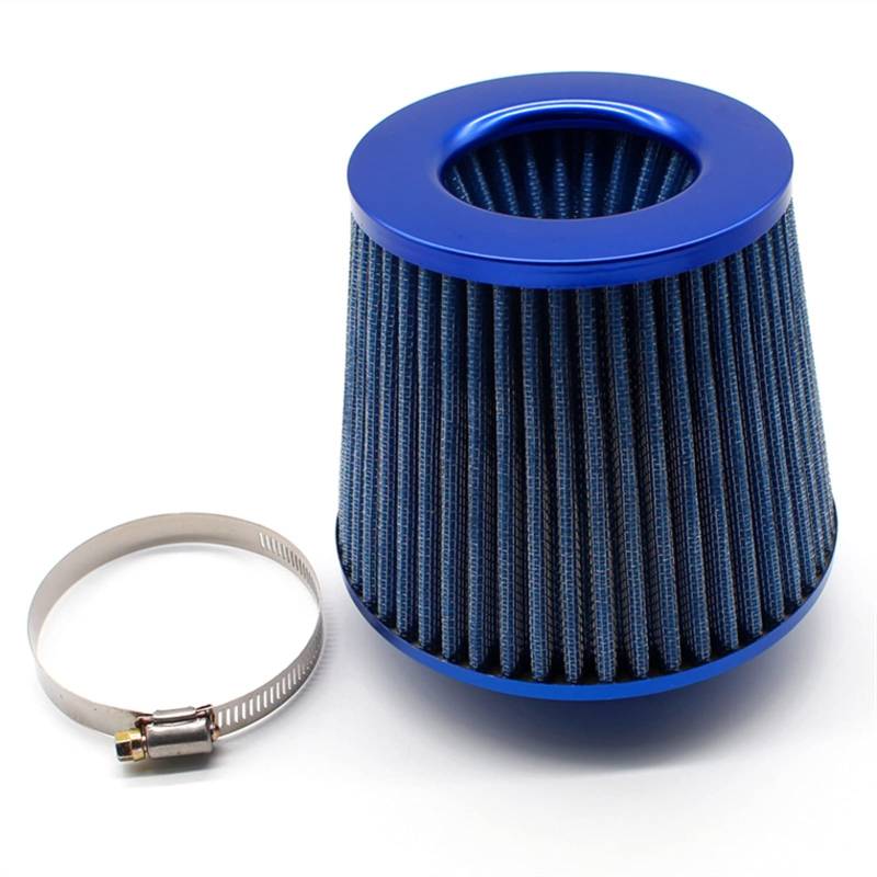 MEXWLOP Auto-Universal-Luftfilter 3/4 Zoll Cold Air Intake High Flow 65mm 76mm 100mm Leistung Entlüftungsfilter Auto-Klimaanlagenfilter(Blue 100MM) von MEXWLOP