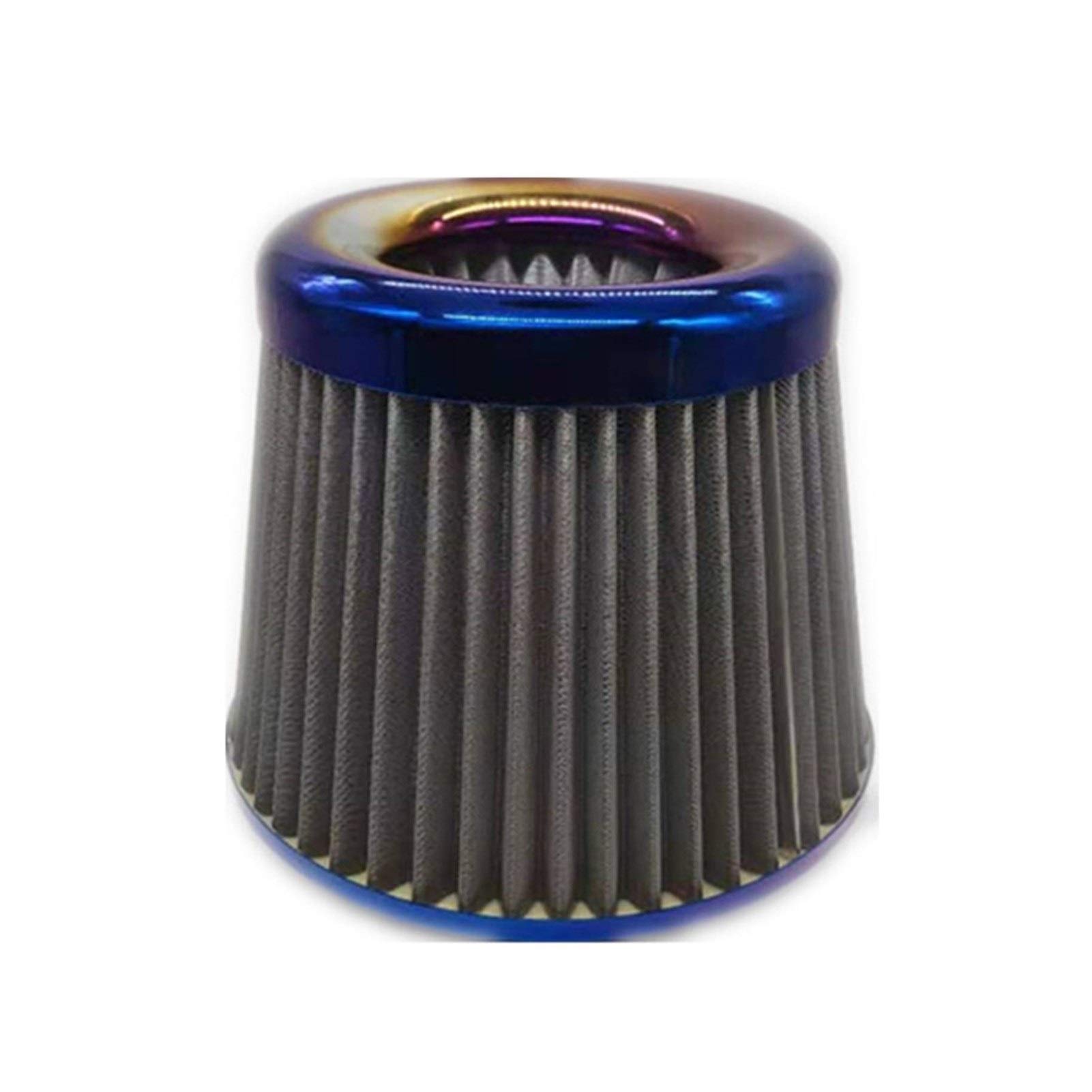 MEXWLOP Auto-Universal-Luftfilter aus geröstetem blauem Edelstahl for Kaltlufteinlass, hoher Durchfluss, 65 mm, 76 mm, Leistungs-Entlüftungsfilter Kfz-Luftfilter(63MM Caliber) von MEXWLOP