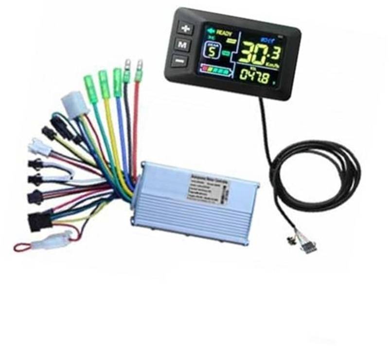 MEXWLOP EBike LCD Panel Display Elektrische Fahrrad Roller Bürstenlosen Controller Kit 36-60V Farbe Display Leistung Und Geschwindigkeit G51 Instrumentenanzeige-Bildschirm(Black 60V) von MEXWLOP