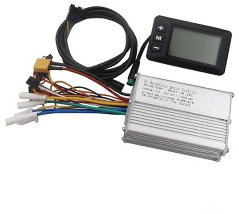 MEXWLOP Elektroroller-Controller aus Aluminiumlegierung, 48 V, 21 A, leistungsempfindliches Bremsen und Richtungsänderungssteuerung Instrumentenanzeige-Bildschirm(Black LCD Colorful Display) von MEXWLOP