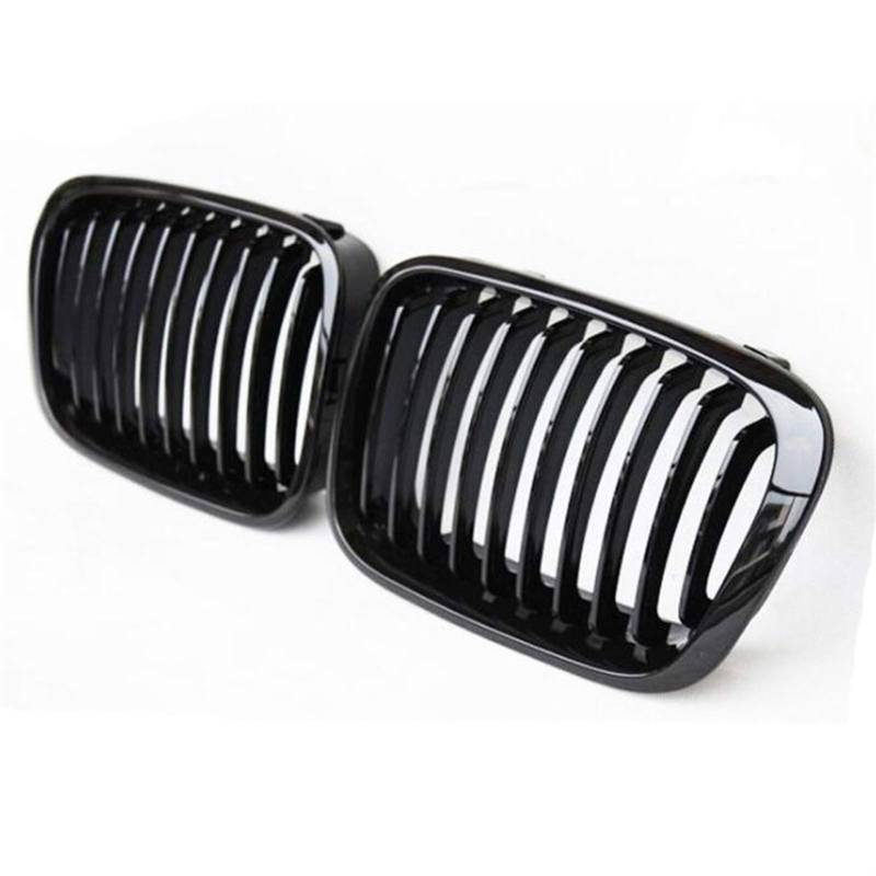 MEXWLOP Glänzend schwarzer Frontgrill im Lamellenstil, for, for E46 4-Türer 1998 1999 2000 2001, Auto-Styling Auto-Frontgrill(Gloss Black) von MEXWLOP