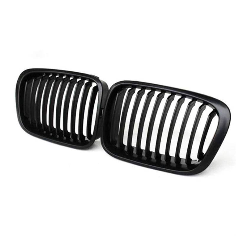 MEXWLOP Glänzend schwarzer Frontgrill im Lamellenstil, for, for E46 4-Türer 1998 1999 2000 2001, Auto-Styling Auto-Frontgrill(Matt Black) von MEXWLOP