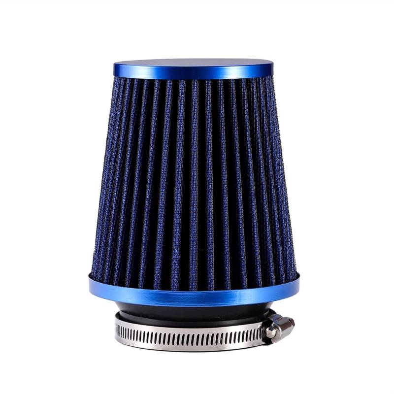 MEXWLOP Kaltluftfilter Universal Auto Rundkegel High Flow Waschbarer Turbo Luftfilter 76mm/3 Zoll Hochleistungs-Autozubehör Kfz-Luftfilter(Blue) von MEXWLOP