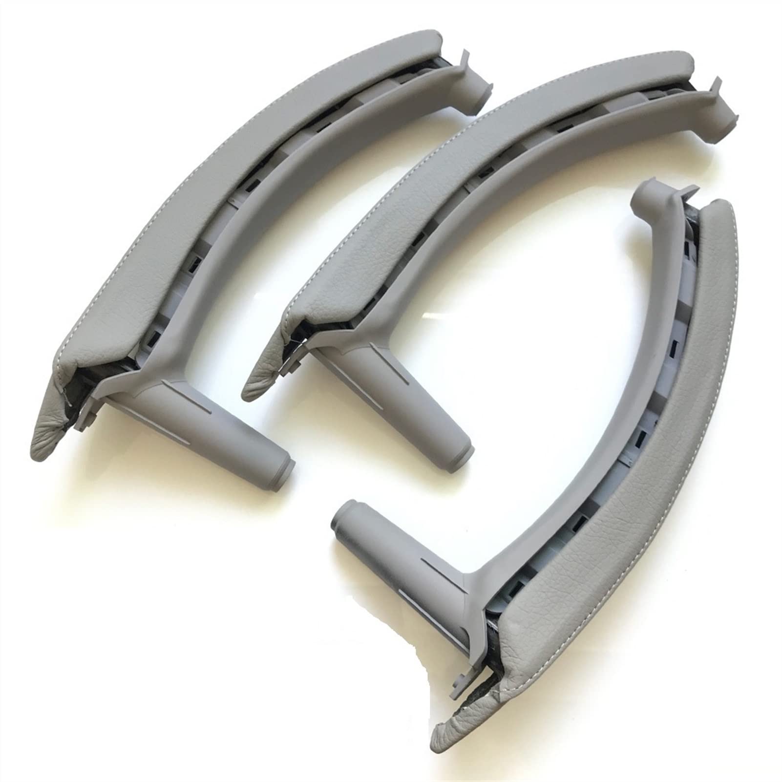 MEXWLOP Linker rechter Innen-Beifahrertürgriff mit Lederbezug-Montagesatz, Ersatz, for, for X5 X6 E70 E71 E72 2007–2013 Auto-Innentürgriff(LHD Gray) von MEXWLOP