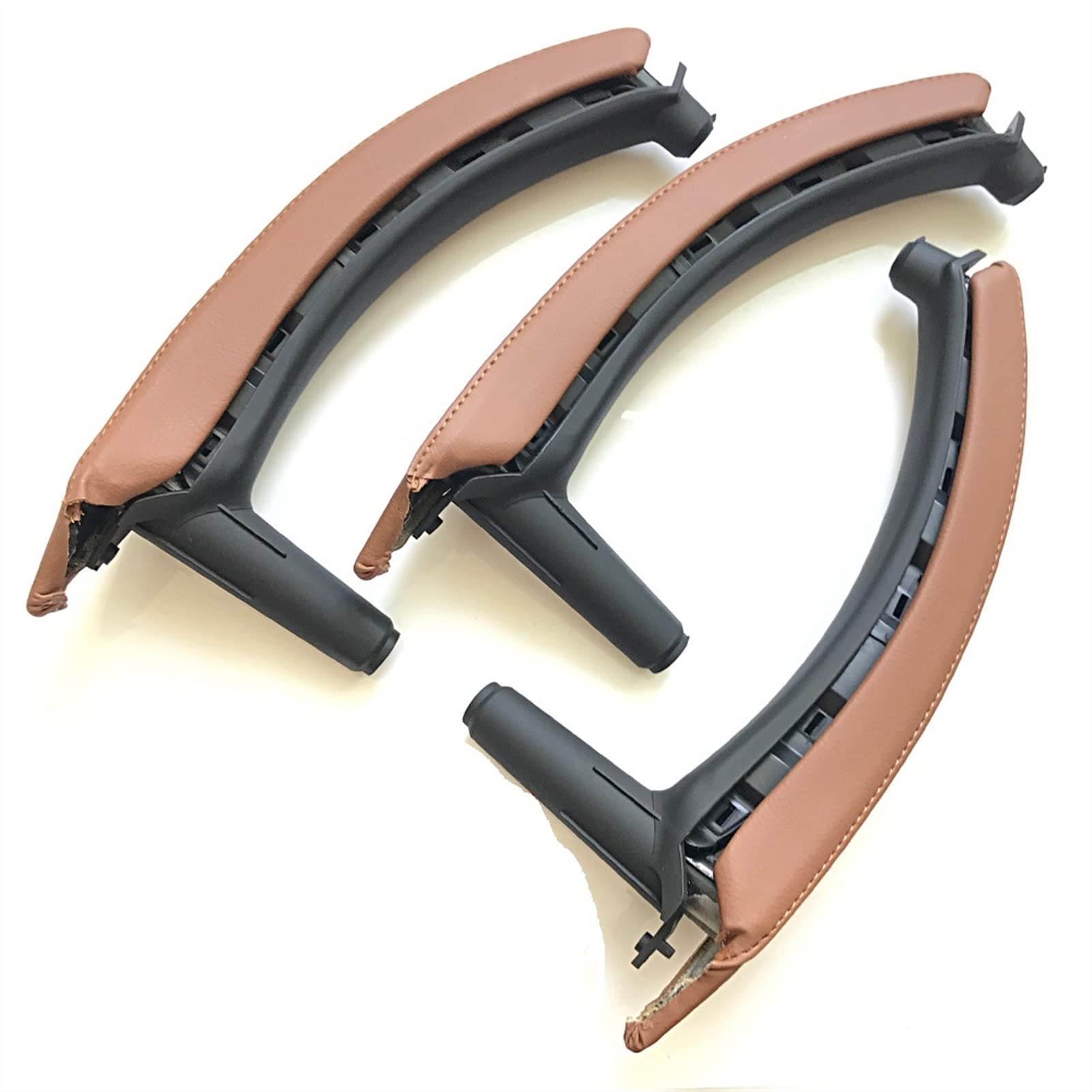 MEXWLOP Linker rechter Innen-Beifahrertürgriff mit Lederbezug-Montagesatz, Ersatz, for, for X5 X6 E70 E71 E72 2007–2013 Auto-Innentürgriff(LHD Sattel Brown) von MEXWLOP