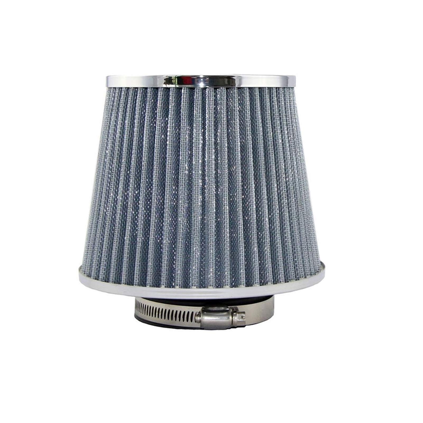 MEXWLOP Luftfilter Auto 65 76mm Ersatz Luftfilter Universal Sport Kaltlufteinlassfilter Leistung Autoteile Auto-Klimaanlagenfilter(Sliver 76mm) von MEXWLOP