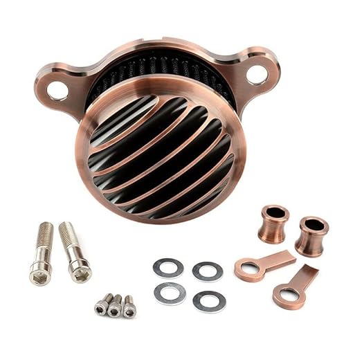 MEXWLOP Luftfilter CNC Aluminium Zaun Stil Schwarz Filter Reiniger Ansaugset, for Harley, Sportster Iron 883 XL883 XL1200 48 72 Roadster Lufteinlassfilter für Motorräder(Bronze) von MEXWLOP