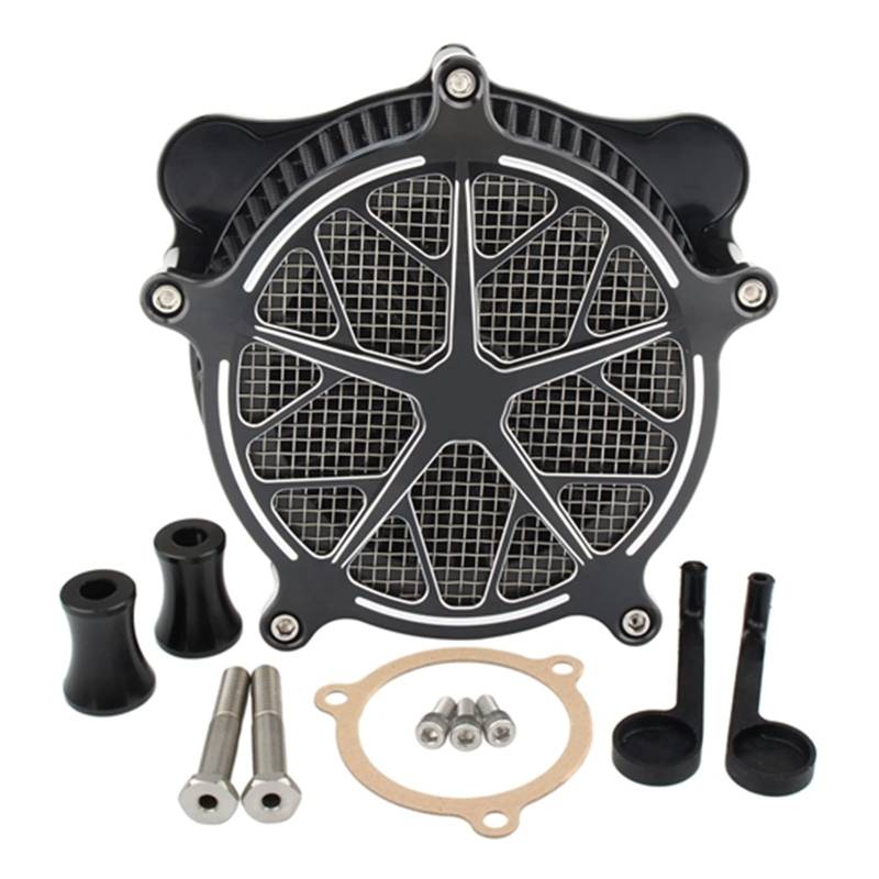 MEXWLOP Luftfilter-Kit for Harley, Touring-Luftansaugfilter Electra Glide Road King Tri Glide 2008-2016 Dyna Fat Bob Softail 2016-2017 Lufteinlassfilter für Motorräder(B) von MEXWLOP