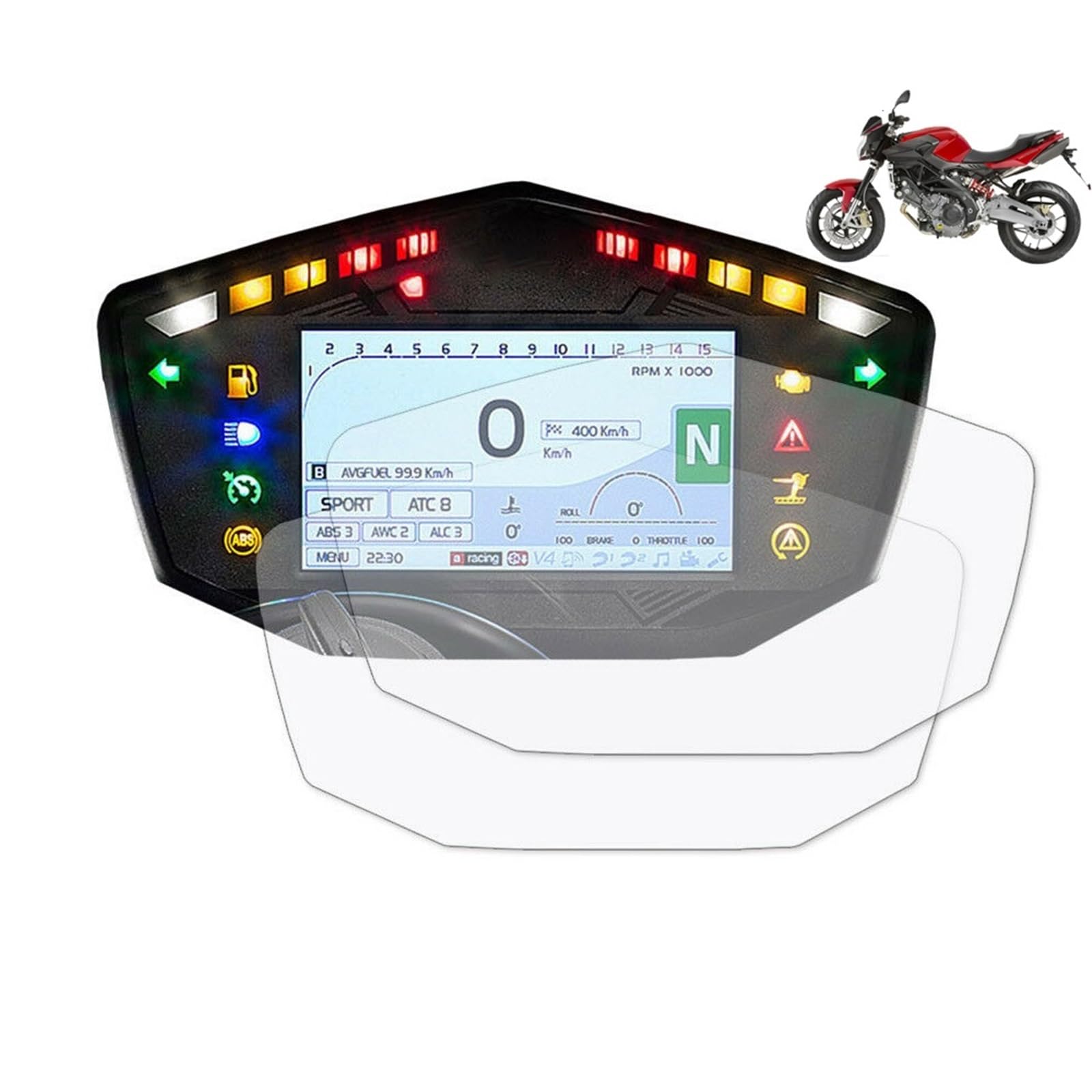 MEXWLOP Motorrad-Cluster-Kratzschutzfolie, Displayschutzfolie, for Aprilia Shiver900 RSV4 Tuono 2017–2019 Armaturenbrett-Displayschutz von MEXWLOP