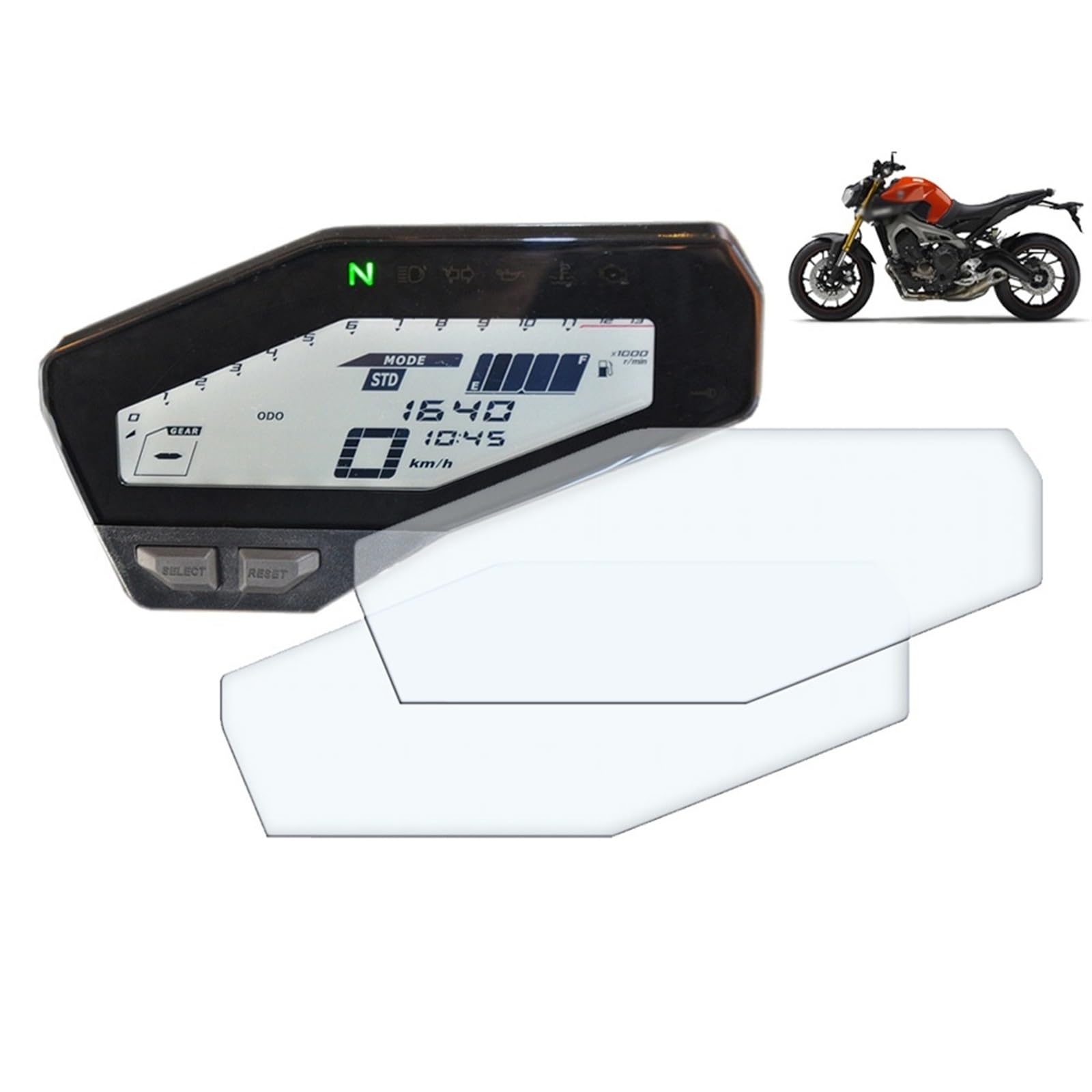 MEXWLOP Motorrad Cluster Kratzschutzfolie Displayschutzfolie Instrument, for, for Yamaha, for MT-09 MT09 FZ-09 FZ09 2013–2018 Zubehör Armaturenbrett-Displayschutz von MEXWLOP