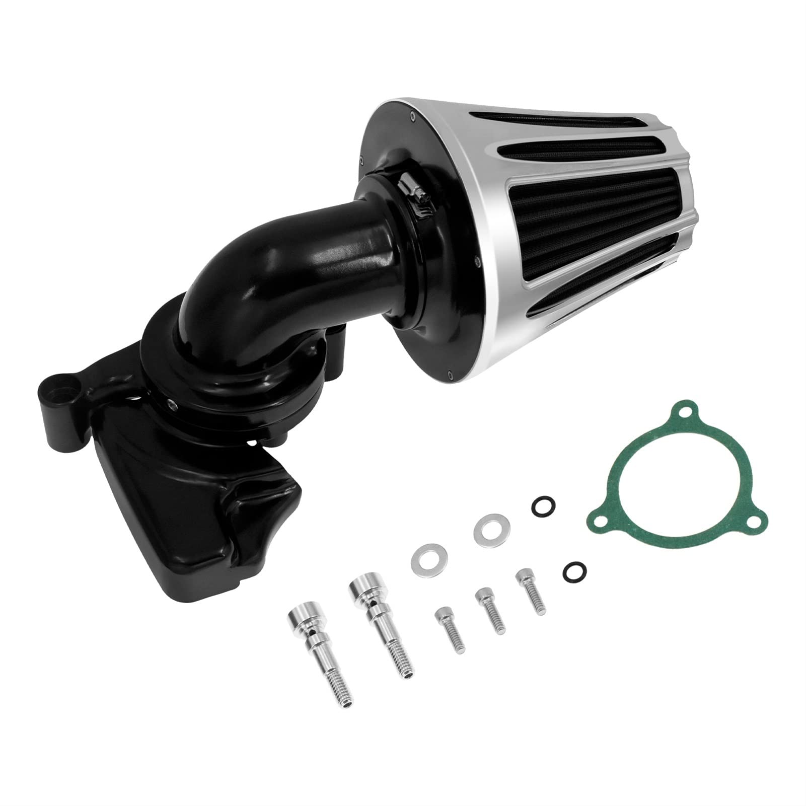 MEXWLOP Motorrad Luftfilter Ansaugfilter Schwarz Chrom, for Harley, Softail Slim FLSL Fat Boy Breakout Touring Electra Glide Road King Lufteinlassfilter für Motorräder(Chrome Air Cleaner) von MEXWLOP