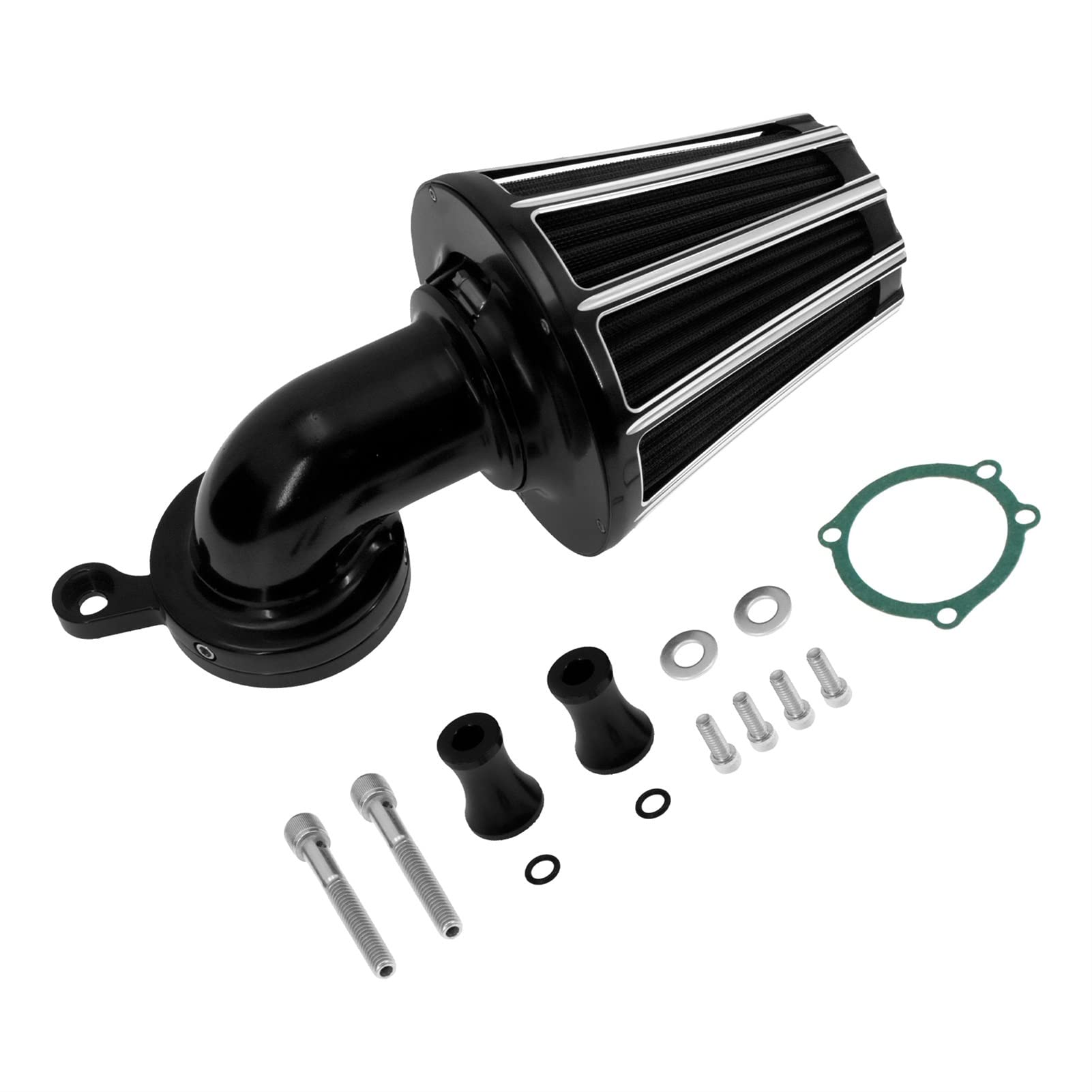 MEXWLOP Motorrad Schwarz Luftfilter Ansaugluftfilter, for Harley, Dyna Softail Touring Breakout Low Rider Electra Street Glide Fatboy Lufteinlassfilter für Motorräder von MEXWLOP