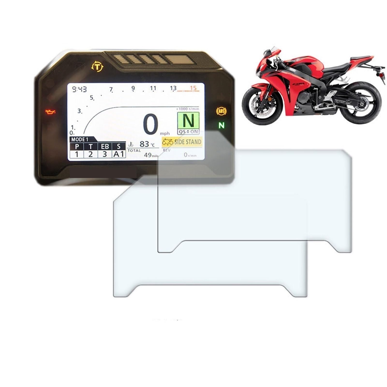 MEXWLOP Motorrad Zubehör Cluster Kratzschutz Film Bildschirm Instrument for CBR1000RR CBR 1000 RR CBR 1000RR 2018 2017 Armaturenbrett-Displayschutz(5 PCS) von MEXWLOP