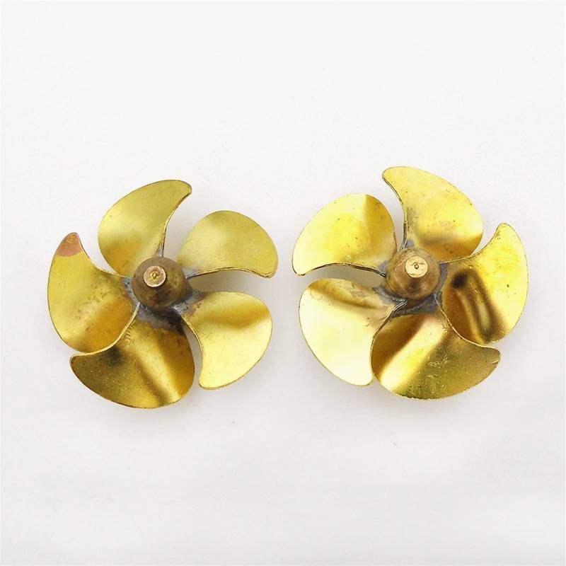 MEXWLOP Propeller Metall 42mm M4 5-Blatt Kupfer Prop, for RC Boot Zerstörer Fregatte Skala Marine Schlepper Fischerboot Präzisionspropeller aus Metall(1Pair RH and LH) von MEXWLOP