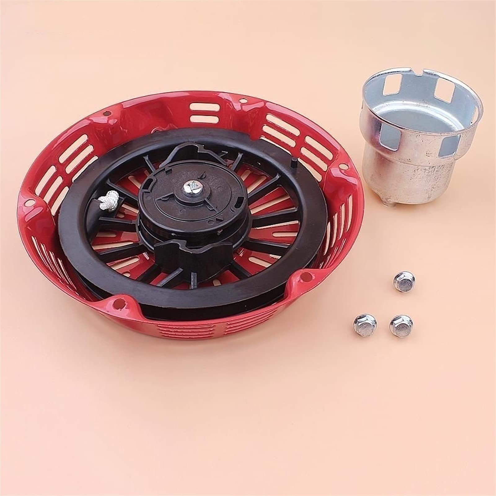 MEXWLOP Rückstoß Rücklauf Pull Starter Flansch Tasse Bolzen Kit Rasenmäher Motor Ersetzen Ersatzteil for GX340 GX390 11HP 13HP Rückholfeder-Seilzugstarter von MEXWLOP