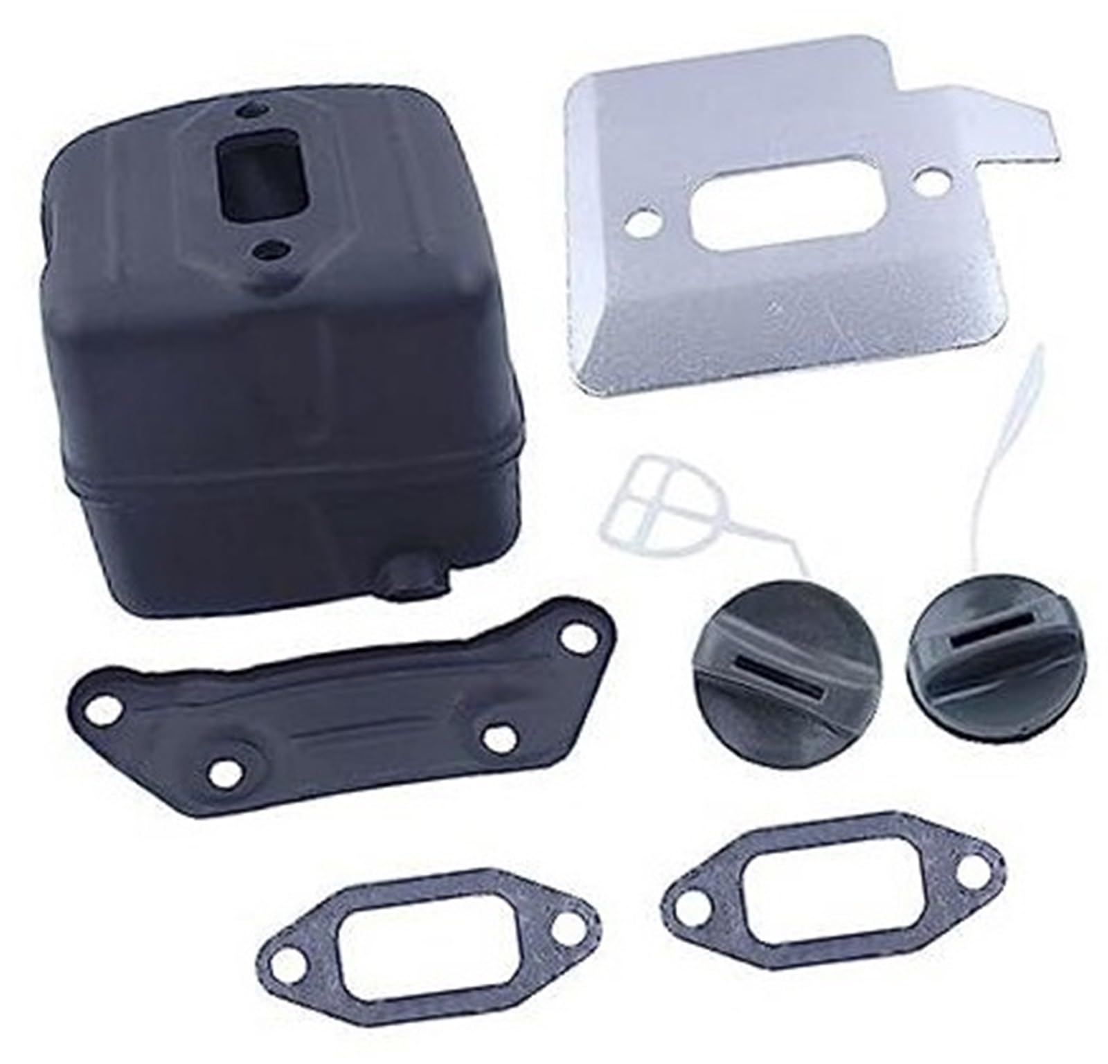 MEXWLOP Schalldämpfer, Auspuff, Kühlplatte, Dichtung, Heizöldeckel-Set, for Husqvarna, 365 362 371 372 372XP Kettensägen-Ersatzteil Tankdeckel für Autos von MEXWLOP