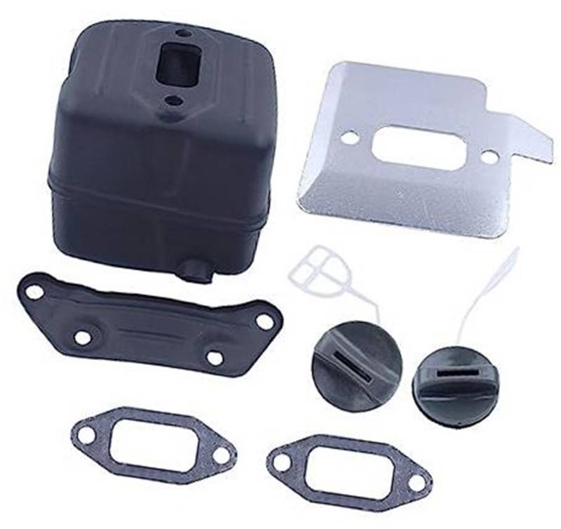 MEXWLOP Schalldämpfer, Auspuff, Kühlplatte, Dichtung, Heizöldeckel-Set, for Husqvarna, 365 362 371 372 372XP Kettensägen-Ersatzteil Tankdeckel für Autos von MEXWLOP