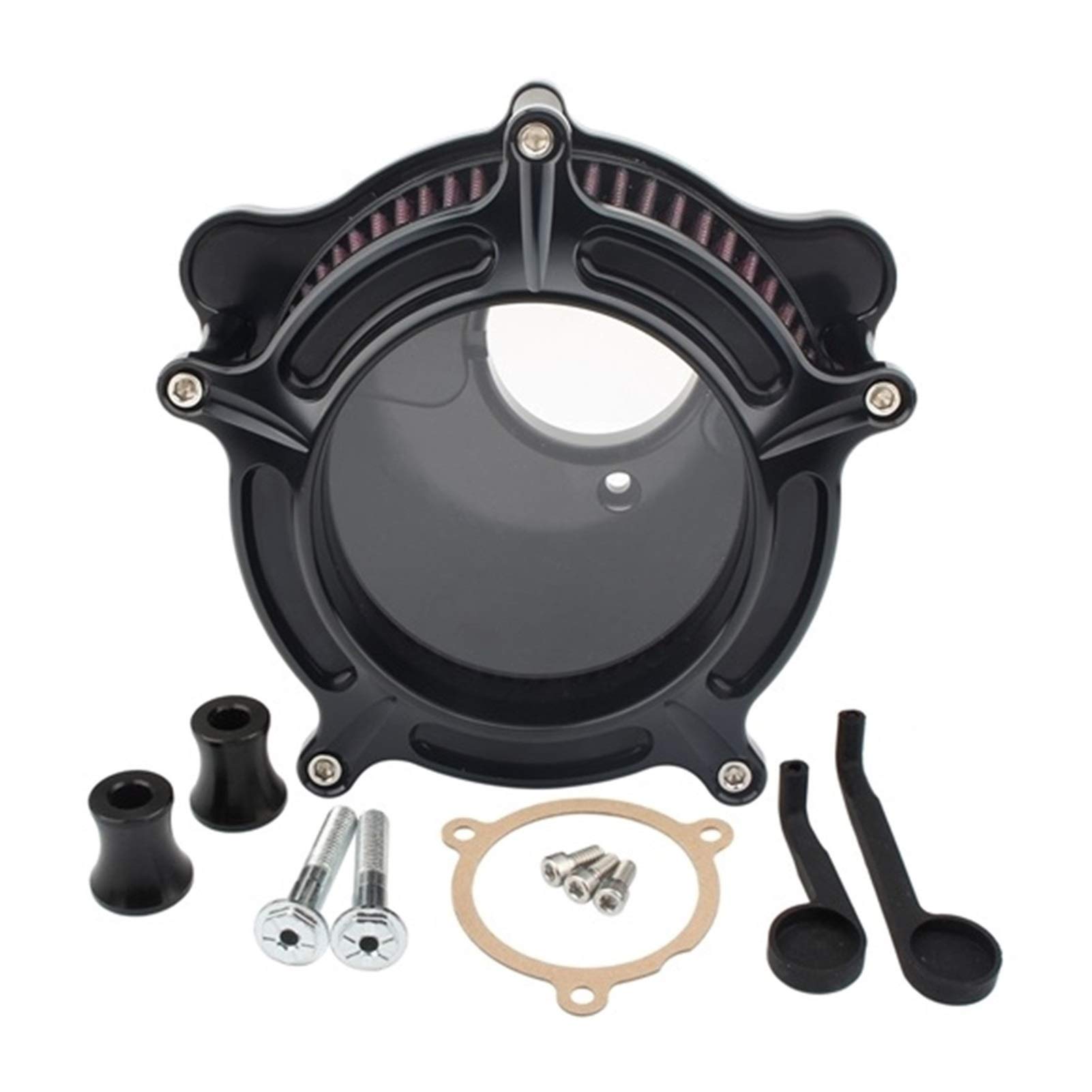 MEXWLOP Schwarzes Luftfilter-Ansaugreiniger-Kit CNC, for Harley, Touring Road King Electra Glide Softail FXST FLST 2018-2020 Filtro Aire Moto Lufteinlassfilter für Motorräder(0362) von MEXWLOP