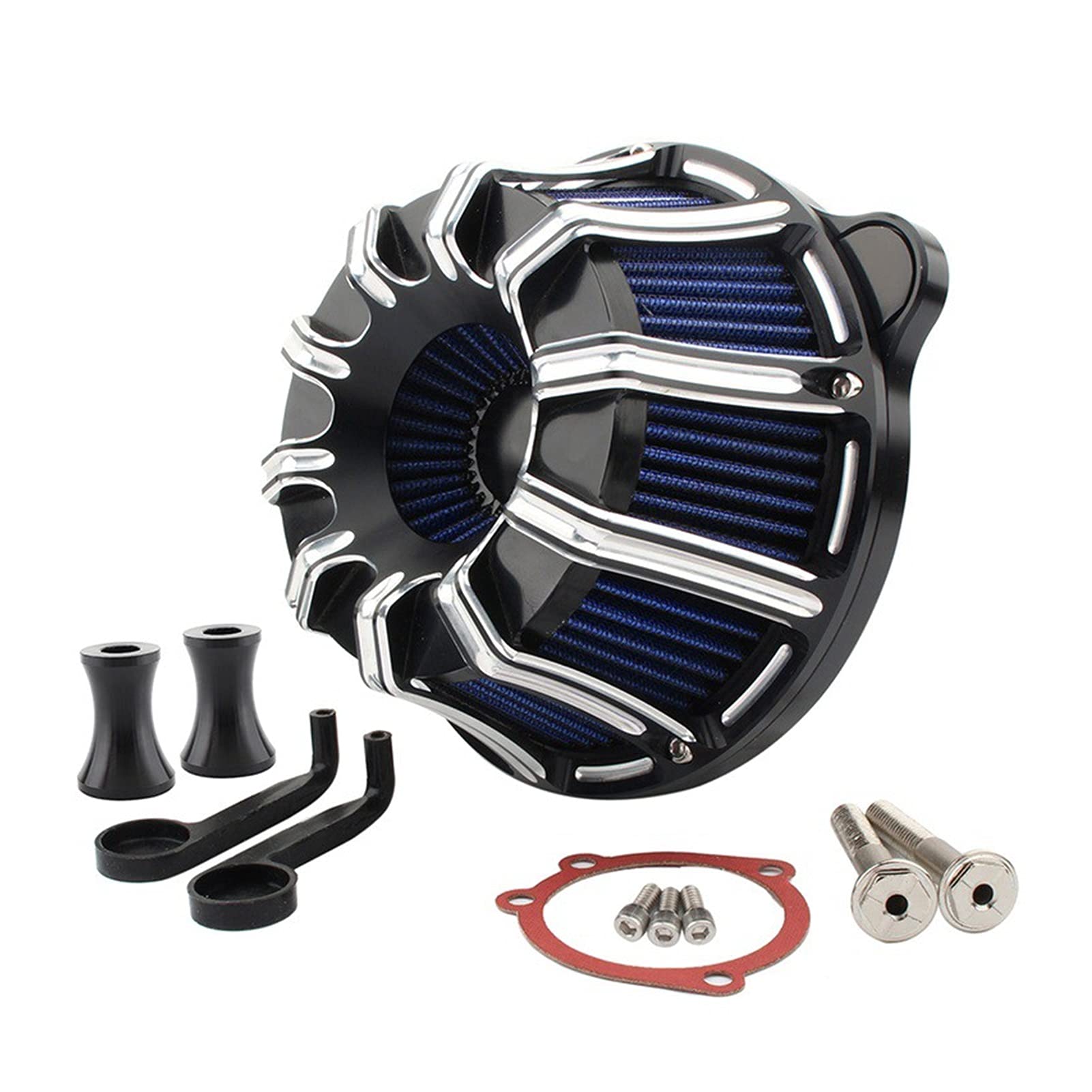 MEXWLOP Turbine Spike Luftfilter Motorrad Ansaugfilter, for Harley, Dyna FXR 1993-2017 Street Bob Wide Glide Road King Softail Lufteinlassfilter für Motorräder(K) von MEXWLOP