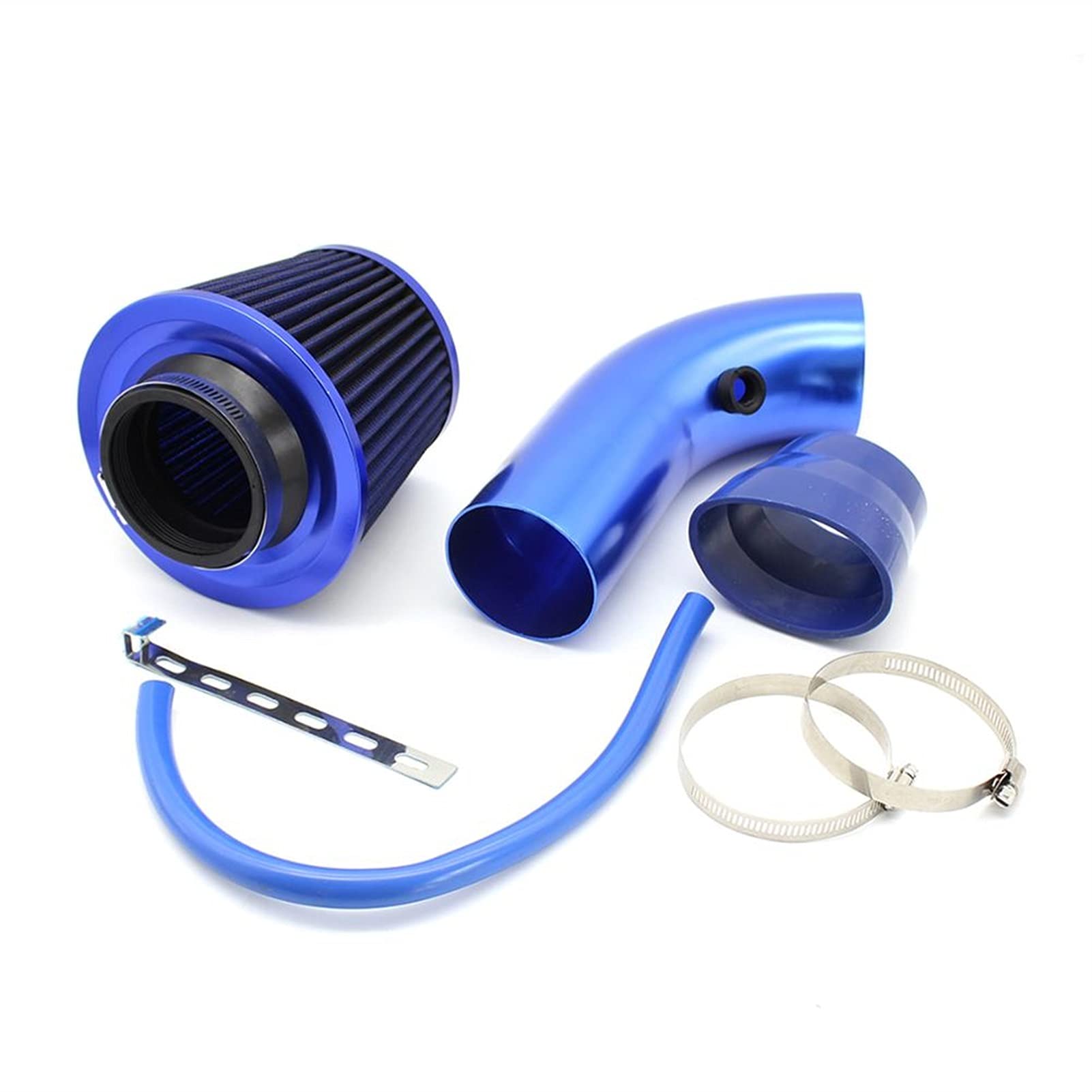 MEXWLOP Turbo-Universal-Kaltansaugkit mit Filter, 76 mm, Auto-Gummischlauch, Hochleistungs-Induktions-Kompressor-Ansaugrohr Auto-Klimaanlagenfilter(All Blue) von MEXWLOP