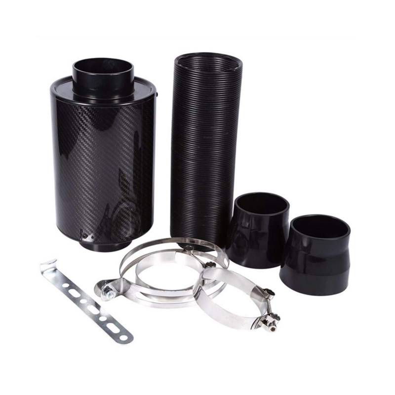 MEXWLOP Universal Auto 3 Zoll Carbon Fiber Kaltluftfilter Feed Geschlossene Ansaugung Induktionsrohr Schlauch Kit Universal Kfz-Luftfilter von MEXWLOP