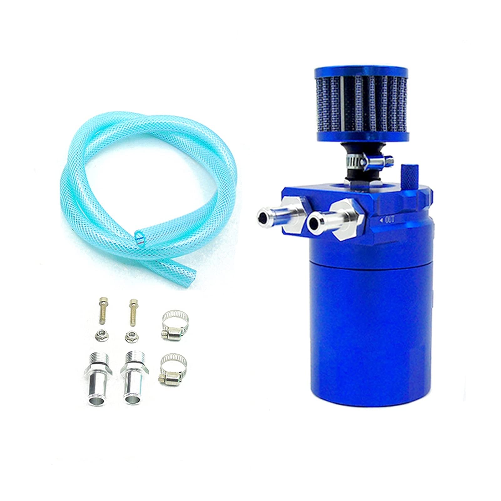 MEXWLOP Verblüfft Aluminium Öl Auffangen Können Reservoir Tank Öl Tank Mit Luftfilter Universal 300ML Auto-Klimaanlagenfilter(Blue) von MEXWLOP