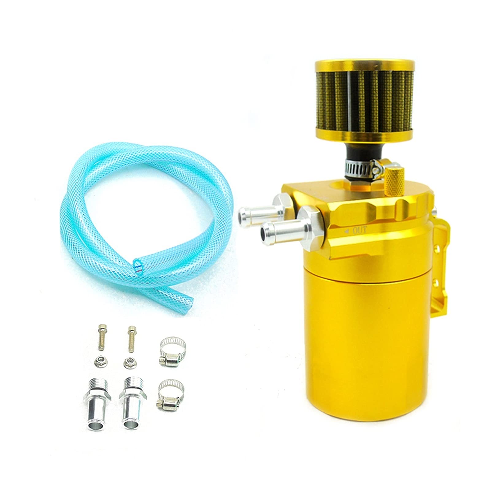 MEXWLOP Verblüfft Aluminium Öl Auffangen Können Reservoir Tank Öl Tank Mit Luftfilter Universal 300ML Auto-Klimaanlagenfilter(Gold) von MEXWLOP