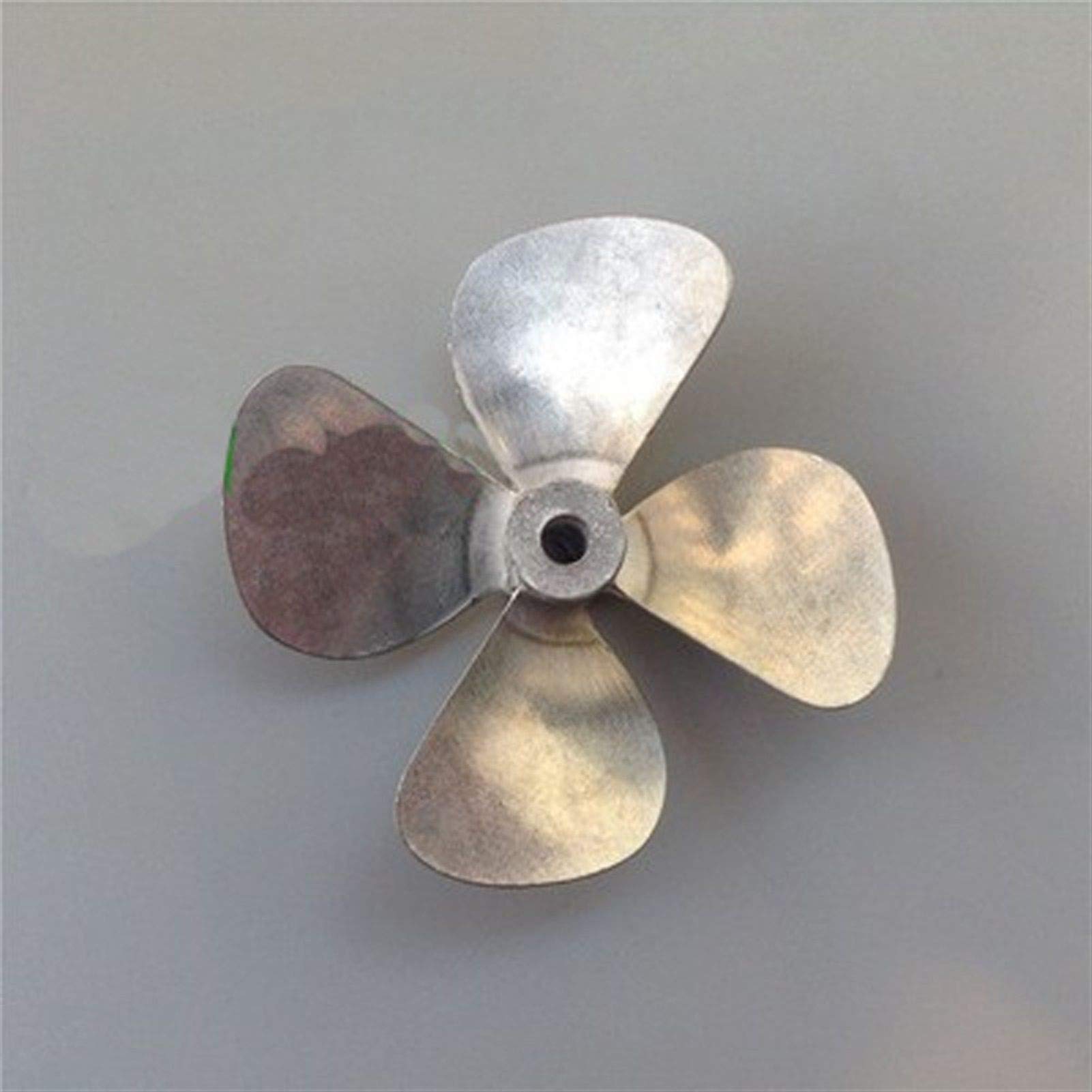 MEXWLOP Vierblatt-Propeller, Durchmesser 60 mm, Öffnung 4 mm, Zinklegierung, for Simulation von Marine-Fernbedienungs-Modellschiff-Zubehör Präzisionspropeller aus Metall(1pcs x CW) von MEXWLOP