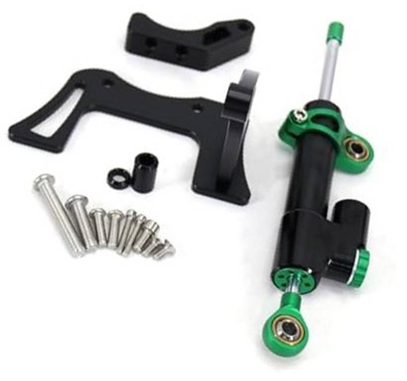 MEXWLOP for Dualtron, for Thunder, 2 ll Elektroroller Stabilisator Dämpfer Kit Zubehör Anti-Vibration Anti-Jitter Lenkung Lenkungsdämpfer für Elektroroller(Black Black Green Set) von MEXWLOP