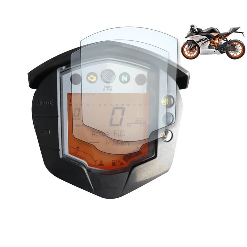 MEXWLOP for Duke 390 200 Duke390 Duke200 RC 150 Motorrad Cluster Kratzschutz Film Displayschutzfolie Zubehör Instrument Armaturenbrett-Displayschutz(1 pcs) von MEXWLOP