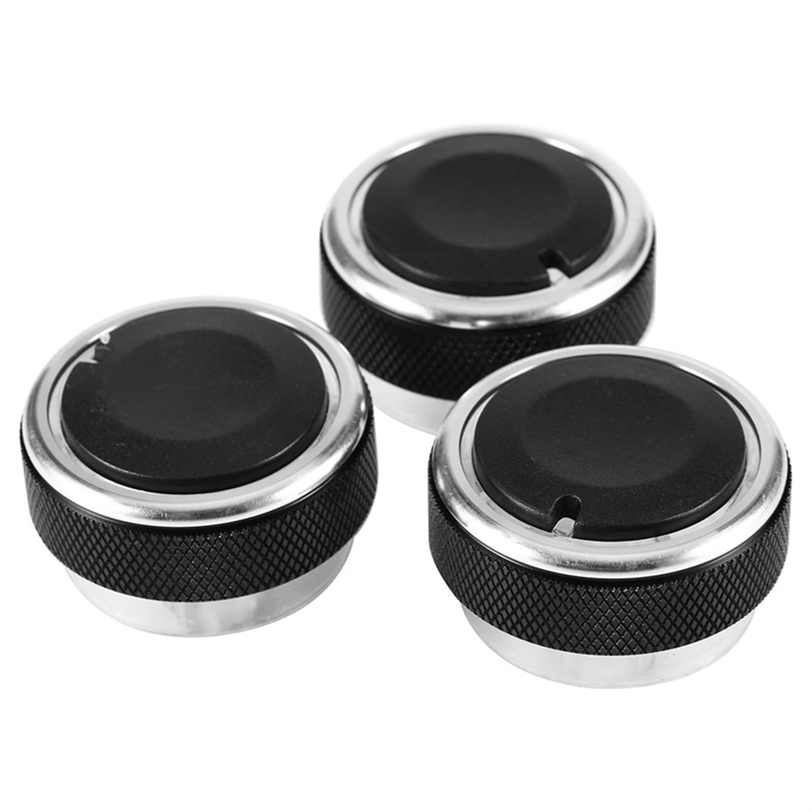 MEXWLOP for Ford, for Focus, 3 Stück/Set 4 Farben Auto AC Knopf Aluminiumlegierung Klimaanlage Wärmeregler Schalter Zubehör Auto-Klimaanlagen-Bedienknopf(Black) von MEXWLOP