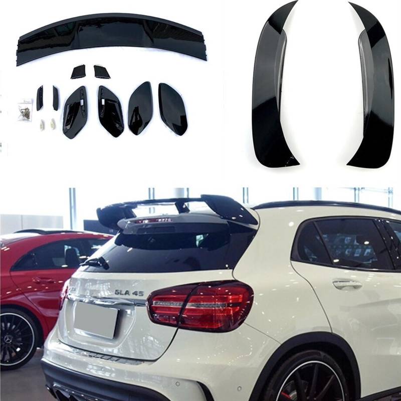 MEXWLOP for X156 GLA-Klasse GLA250 45 AMG Auto Heckspoiler Stamm Fenster Dach Flügel + Seite Splitter Canard Air Vent Abdeckung Trim Heckscheiben-Dachspoiler von MEXWLOP