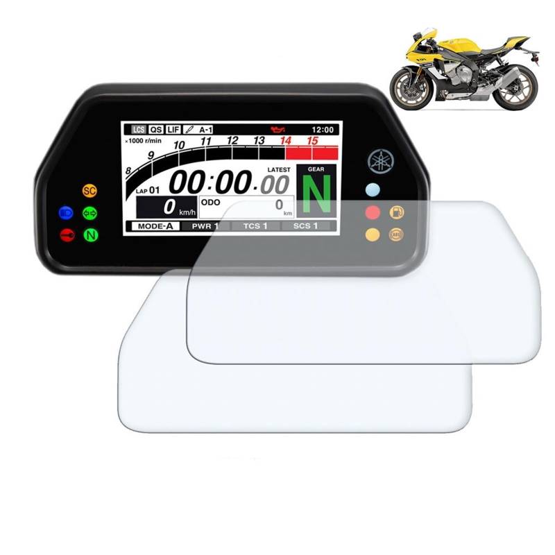 MEXWLOP for YZF R1 R1M R1S M/S YZF-R1 YZF-R1M YZF-R1S Cluster Scratch Cluster Displayschutzfolie Armaturenbrett-Displayschutz(2 PCS) von MEXWLOP