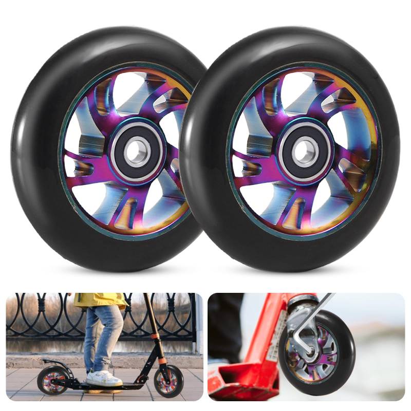 MEYAGOT Scooter Rollen,2 Stück 120mm Scooter Ersatzräder,Scooter Inliner Räder Mit ABEC-9,Trick Roller Ersatz Rad Rolle, Scooter Räder Für Allerlei Scooter Und Kickscooter von MEYAGOT