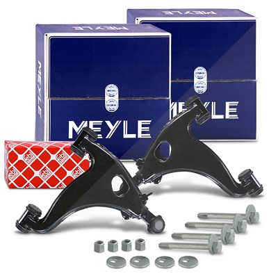Meyle 2x Querlenker mit Traggelenk + FEBI Schraubensatz vorne für Mercedes-Benz von MEYLE