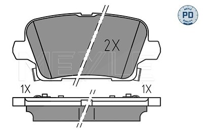 Meyle Bremsbeläge hinten (Satz) [Hersteller-Nr. 0252212317/PD] für Opel von MEYLE