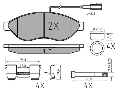 Meyle Bremsbeläge vorne (Satz) [Hersteller-Nr. 0252446819-1/PD] für Citroën, Fiat, Peugeot von MEYLE