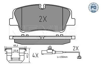 Meyle Bremsbelagsatz, Scheibenbremse [Hersteller-Nr. 0252237017/PD] für Hyundai von MEYLE