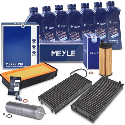 Meyle Inspektionspaket Set B + 7l 5W-30 Motoröl für BMW von MEYLE