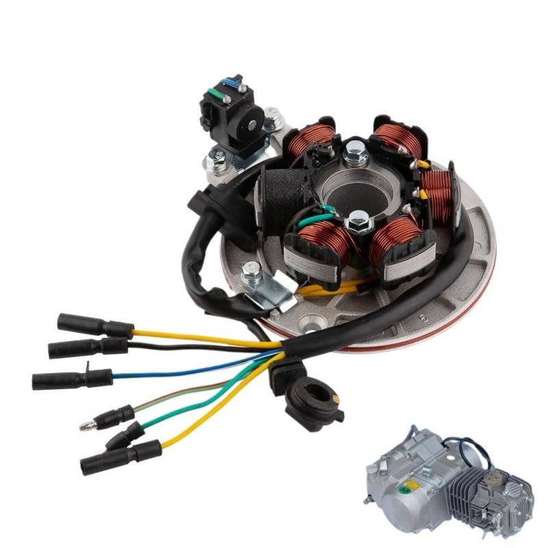 Motorrad-Generator-Statorspule Für 140cc Motorrad Zündung Magneto Stator Schwungrad Mit Licht Für YINXIANG YX 1401P56FMJ W063 Motor BSE Für SDG SSR Dirt Pit Bike von MEndip