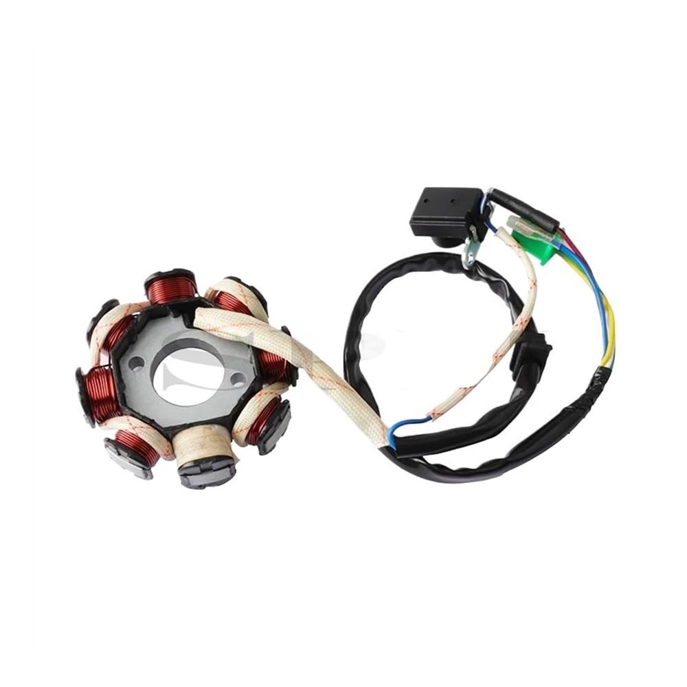 Motorrad-Generator-Statorspule Magneto Stator Zündung Generator 8 Pol Spule Für GY6 125cc 150cc Moped Roller ATV Dirt Bike Motorrad Zubehör Motorrad von MEndip