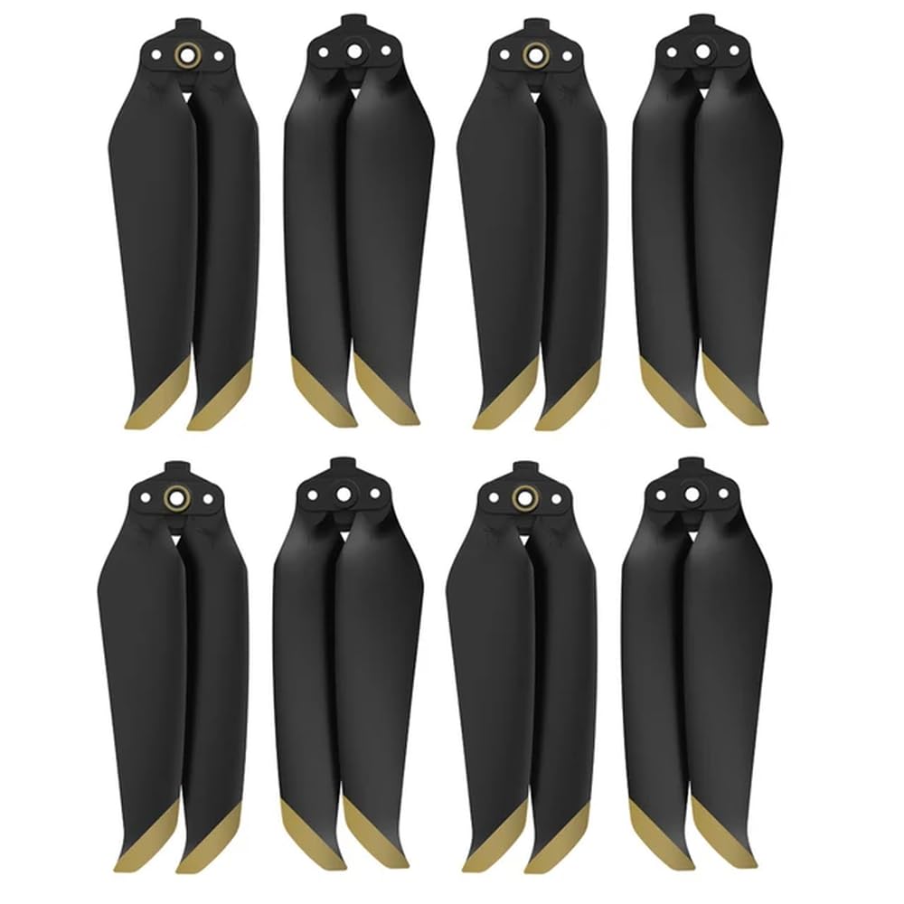 Geräuscharme Requisiten, kompatibel mit Air 2 2S 7238 zusammenklappbaren Schnellspannpropellern, Air 2- und 2S-Zubehör(Black Gold 8pcs) von MFHgLKT