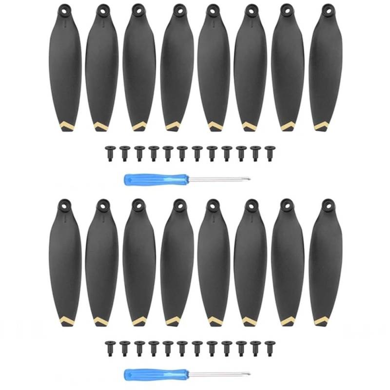 Leichter, geräuscharmer Ersatzpropeller Kompatibel mit X8-Drohne, kompatibel mit X8 V2-Klappzubehör(Golden Edge 16pcs) von MFHgLKT