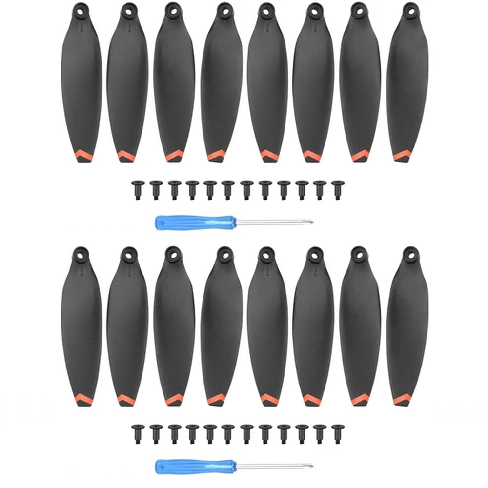 Leichter, geräuscharmer Ersatzpropeller Kompatibel mit X8-Drohne, kompatibel mit X8 V2-Klappzubehör(Orange Edge 16pcs) von MFHgLKT