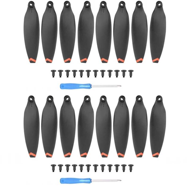 Leichter, geräuscharmer Ersatzpropeller Kompatibel mit X8-Drohne, kompatibel mit X8 V2-Klappzubehör(Orange Edge 16pcs) von MFHgLKT